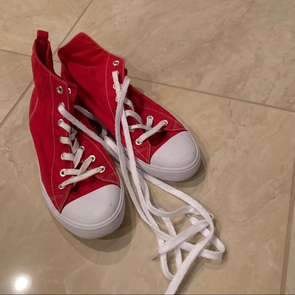 Red high top converse